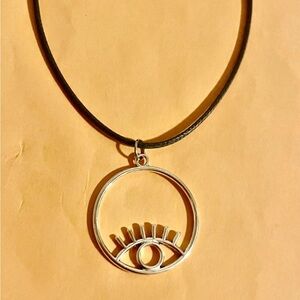 Silver Eye Pendant Necklace - Minimal Women's Jewelry